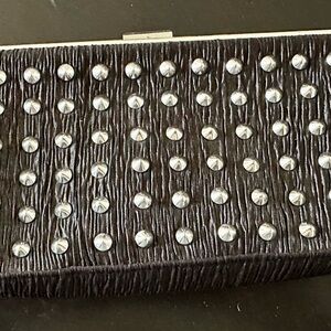 Jessica McClintock Black and Silver Clutch with Elegant Design